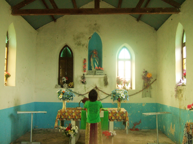 inside of the Chapelle Notre Dame de Lourdes