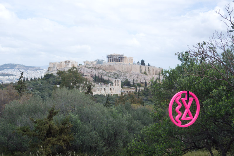 アテネ旅行記:　Acropolis　from the Philopappos Hill・フィロパポスの丘からアクロポリスを望む